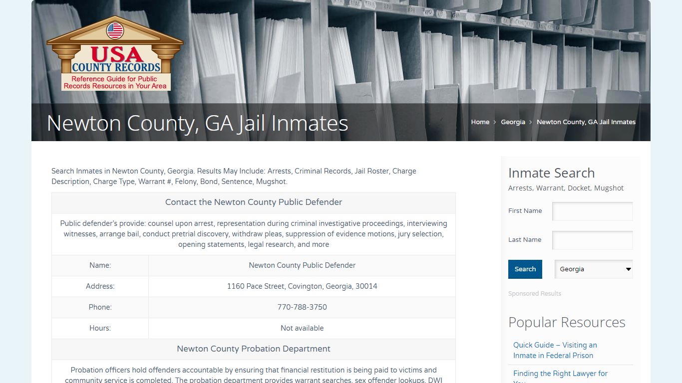 Newton County, GA Jail Inmates | Name Search